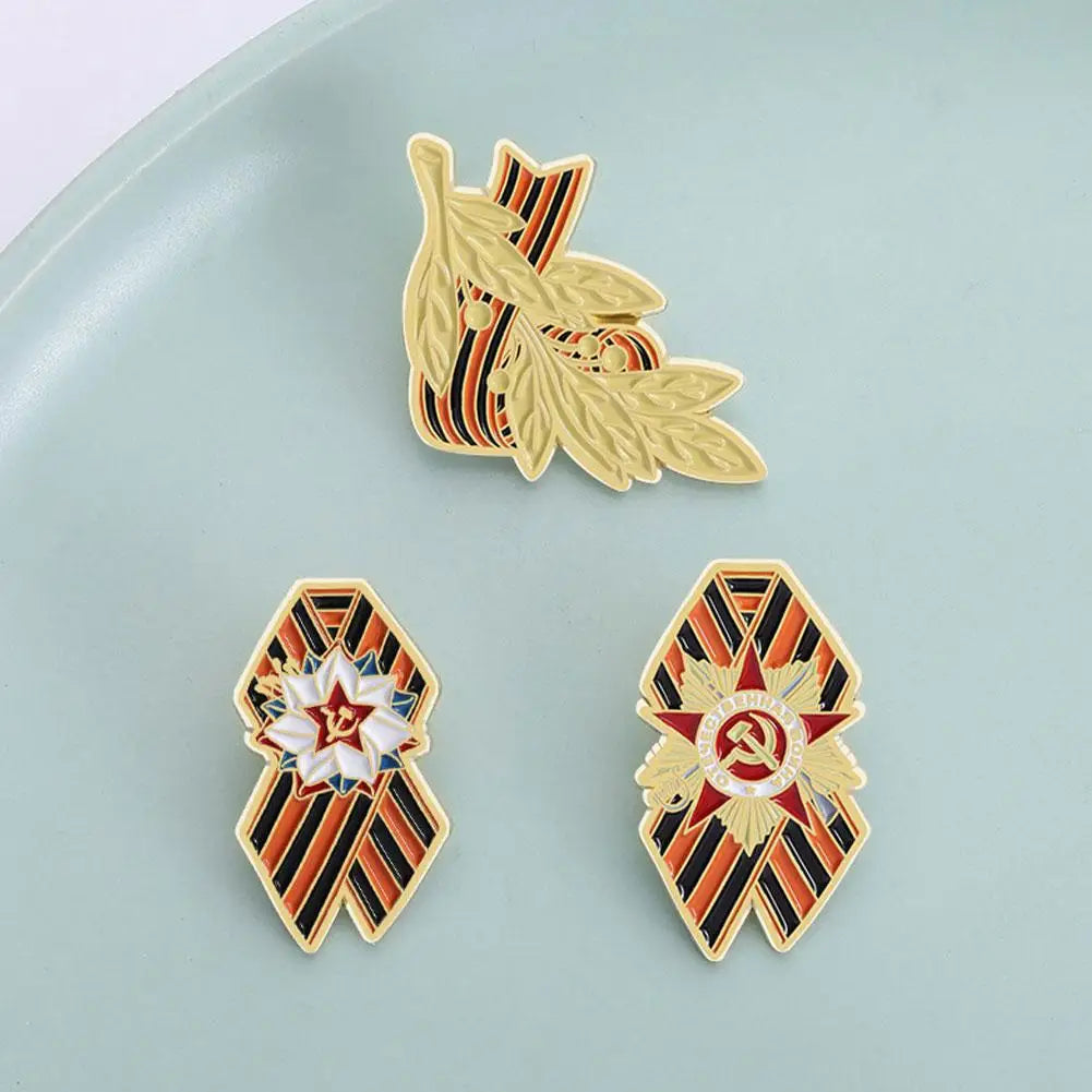St. George Ribbon Enamel Pin Brooch – Victory Day Memorial Badge Enamel Pin Brooch Zpaxo