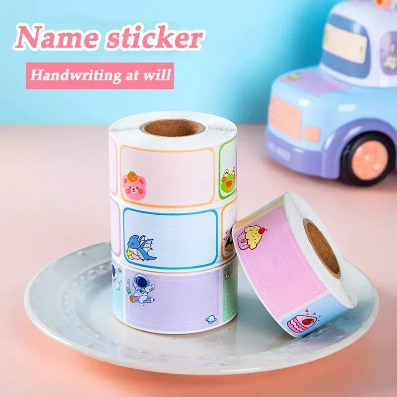 School Office Supplies Cartoon Sticker Waterproof Tear Resistant Name