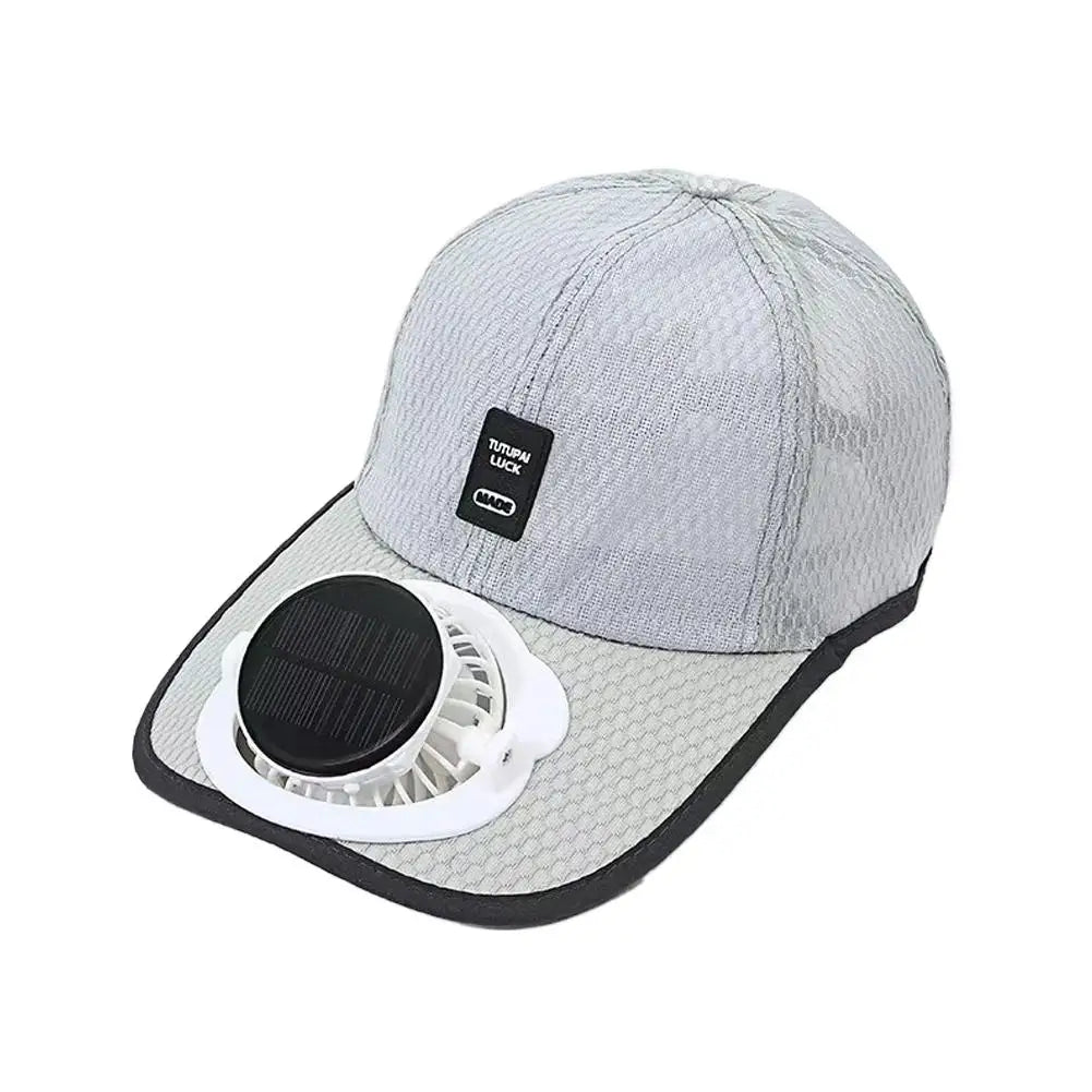 2026 Solar USB Dual Power Fan Baseball Cap Breathable Mesh Sun Protection Cooling Hat for Summer Outdoor Sports Zpaxo D