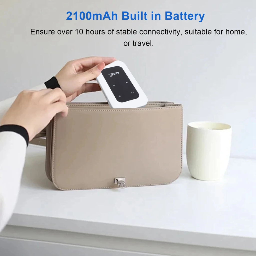 4G WiFi Hotspot 300Mbps Plug and Play Support 10 Devices Portable Travel Mobile Hotspot w/ SIM Card Slot for Campervan Motorhome Zpaxo