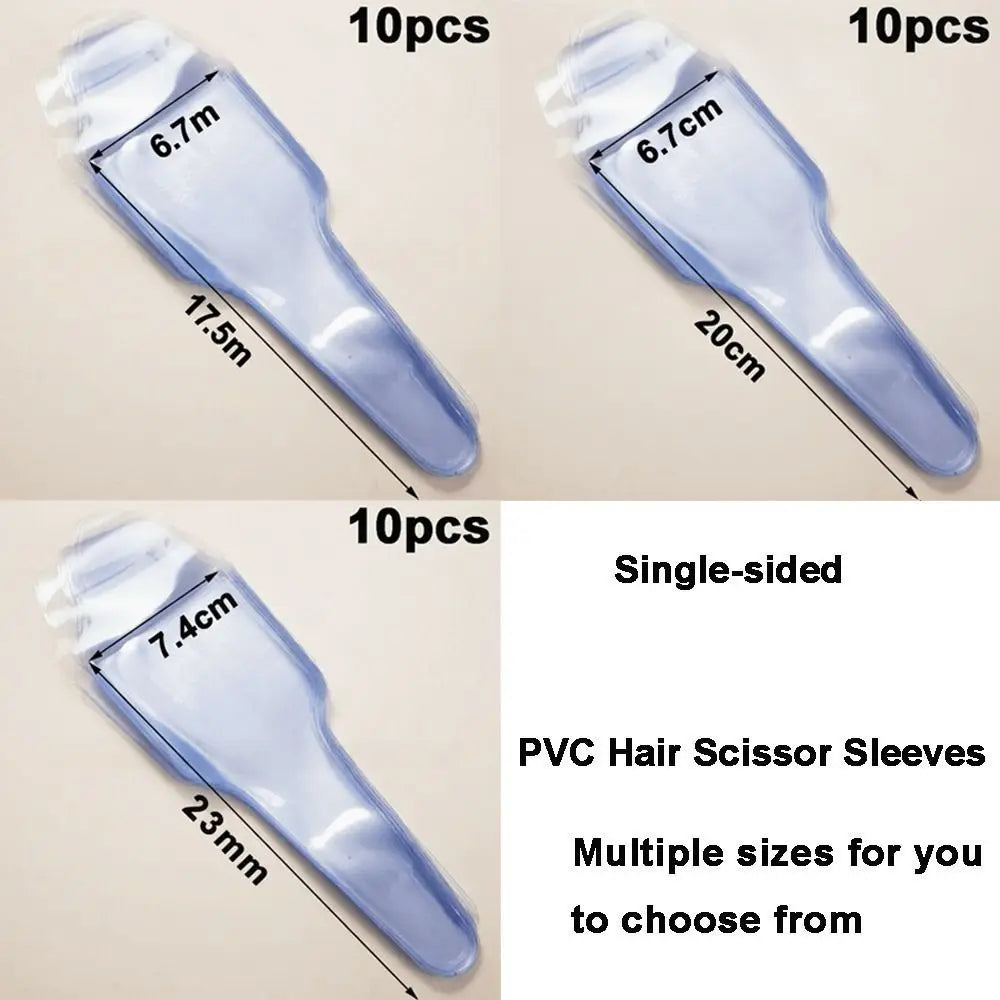 10pcs Single-sided Hair Scissors Sleeves PVC Waterproof Disposable Scissors Bag Sharpening Tool Protection Tool Protection Zpaxo