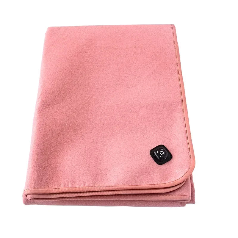 USB-C Electric Heated Blanket – 6-Zone 10W Washable Plush Mat Electric Heated Blanket Zpaxo Pink