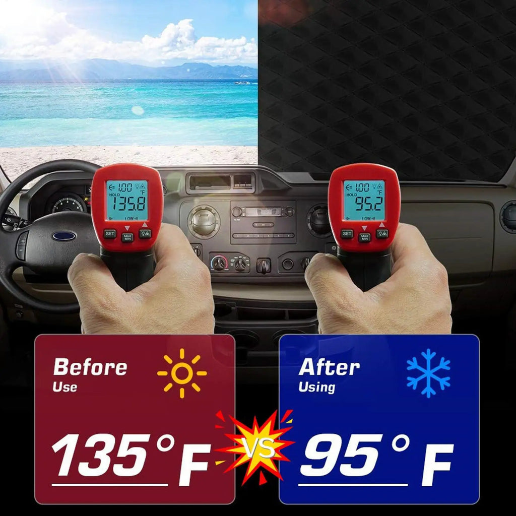 RV Windshield Sun Shade Waterproof UV-Proof Windscreen Ice Cover