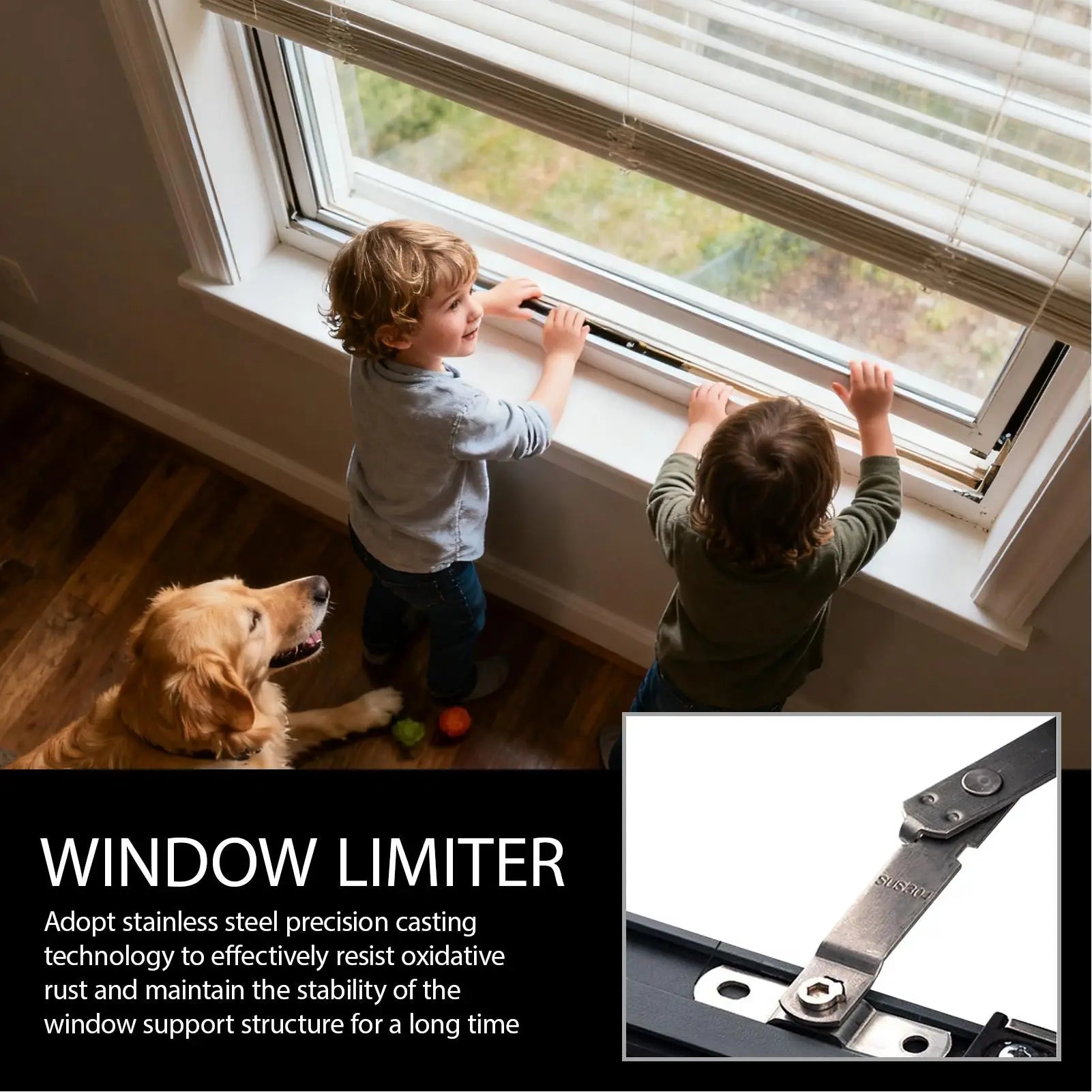 Window Hook Latches Adjustable Suspended Window Strut Limiter Hotel Office Building High Rise Children's Safety Lock Protector Zpaxo