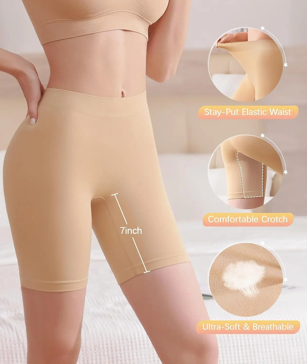 Seamless High-waist Shorts Shapewear Butt Lift Ice Silk Summer Safety