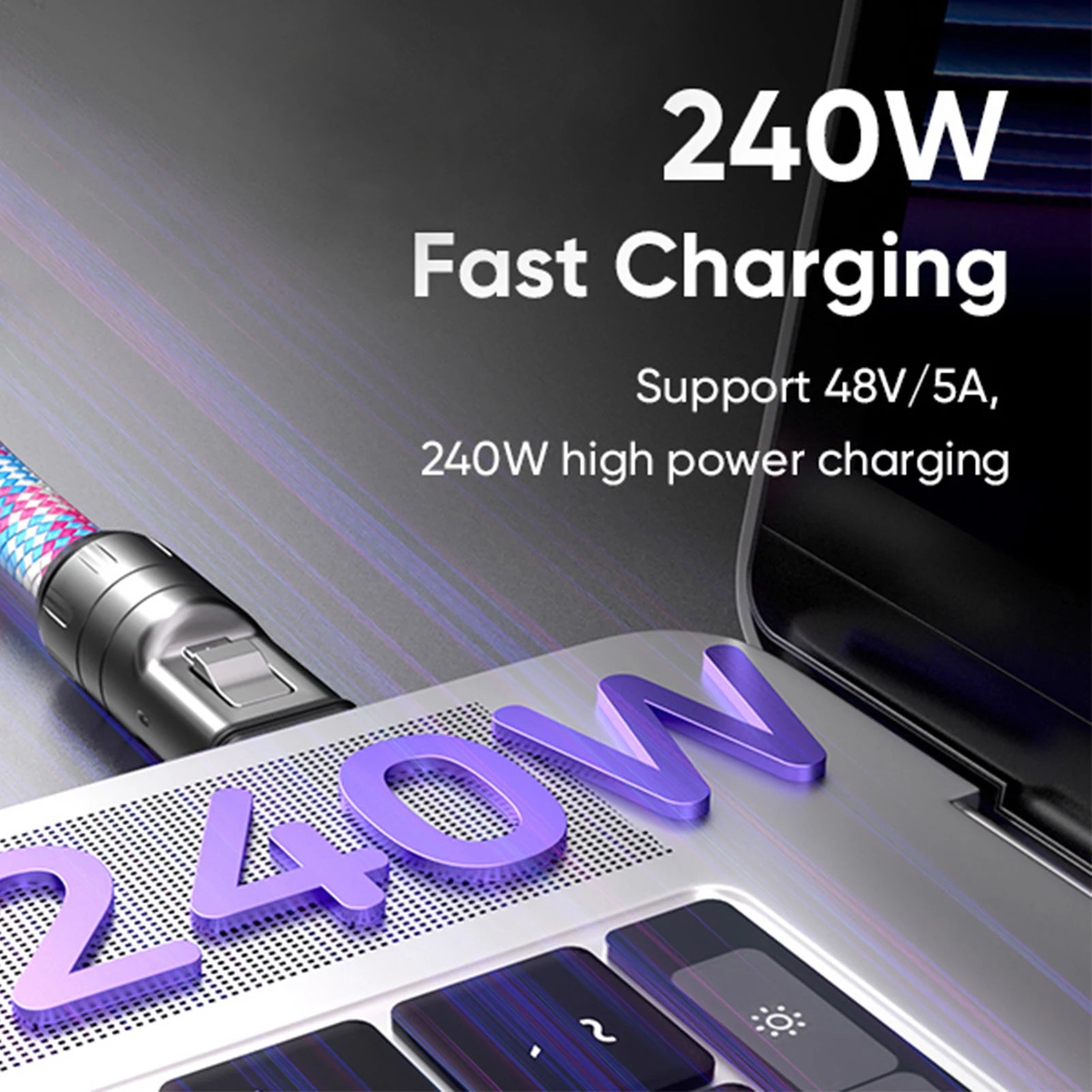 Type C Cable with Lanyard Phone Lanyard Charging Cable Type C to Type C 240W Smart Chip PD Charging Data Sync Zpaxo