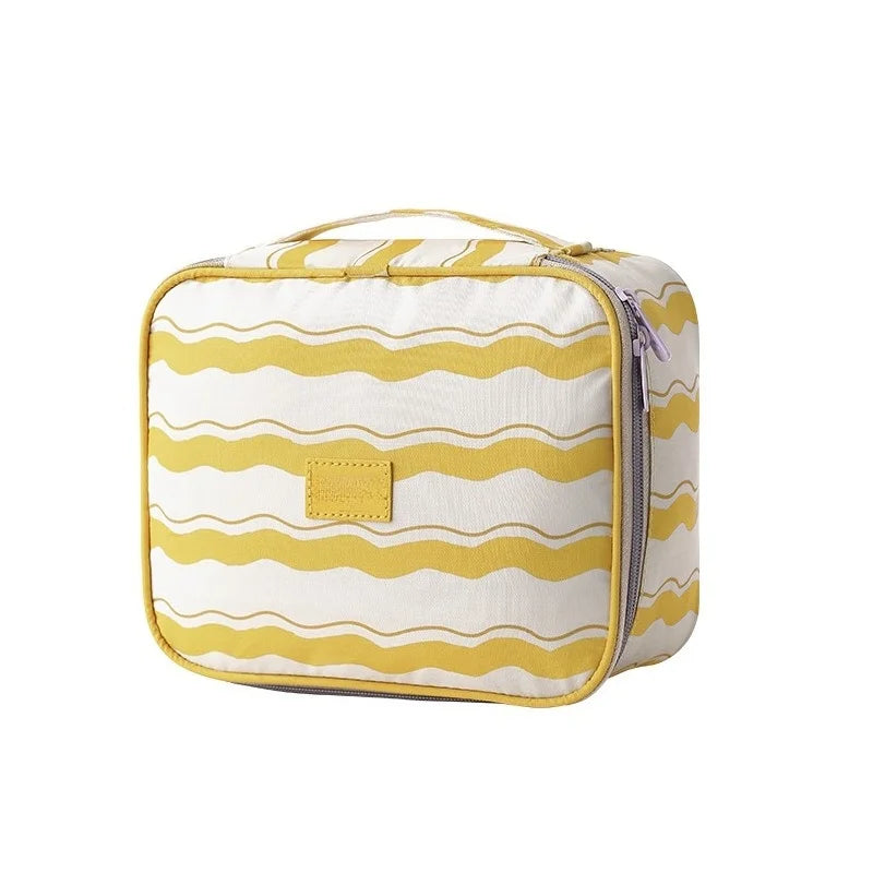 Hot Ins Striped Travel Storage Bag, Bathroom Cosmetics, Dry and Wet Separation, Wash Bag, Multi-functional Bedroom Storage Bag Zpaxo