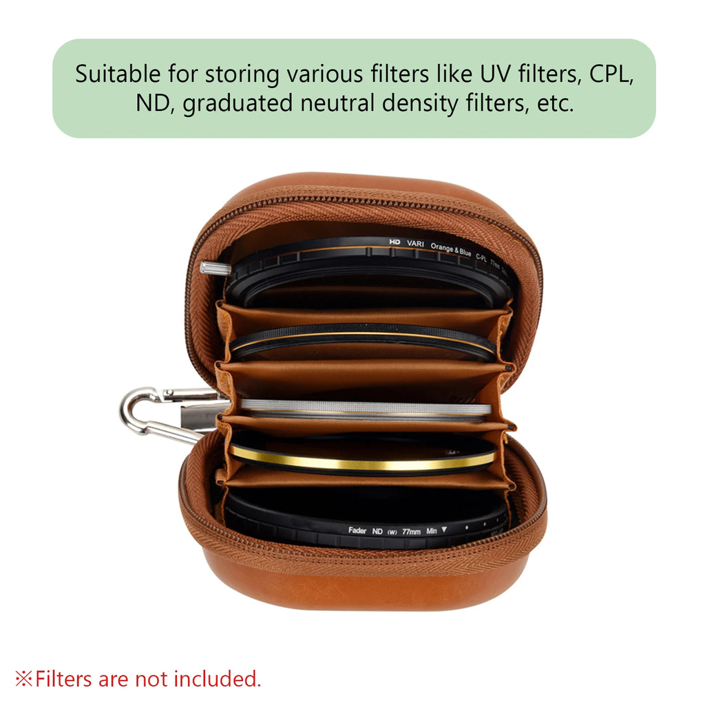TANLE Filter Hard Storage Case PU Leather Protective Bag Dust-proof
