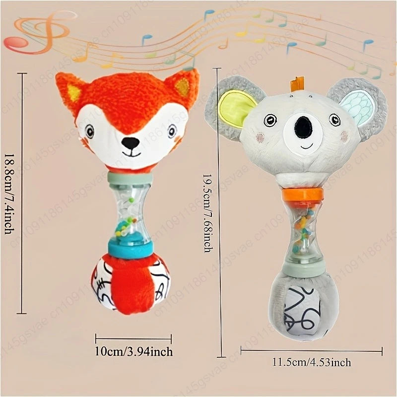 Dutora Baby Rattle Toy – Fox & Koala Sensory Play Toy Baby Rattle Toy Zpaxo