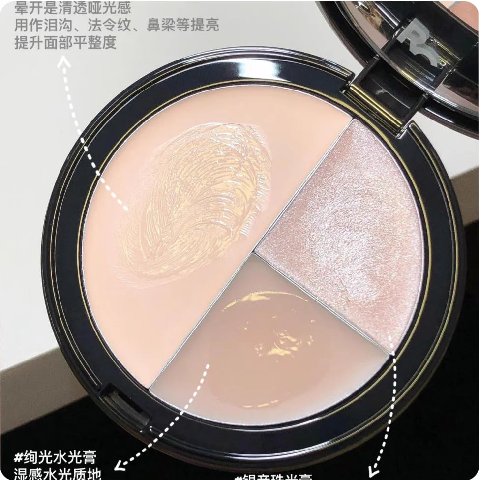 RED CHAMBER TRI MULTI-PURPOSE HIGHLIGHTER Palette Natural Brightening Zpaxo