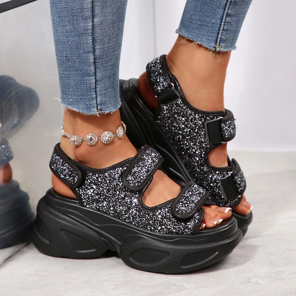 2025 New Women Wedge Sandals Summer Fashion Thick Sandals Trend Casual Shoes Increased Wear Lightweight Beach Shoes for Women Zpaxo