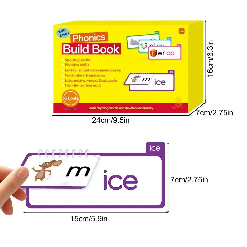 Phonics Word Family Build Book Spelling Improvement Supplies Read And Rhyme Books For Kids Boys Girls Kindergarten Preschoolers Zpaxo Yellow China Mainland