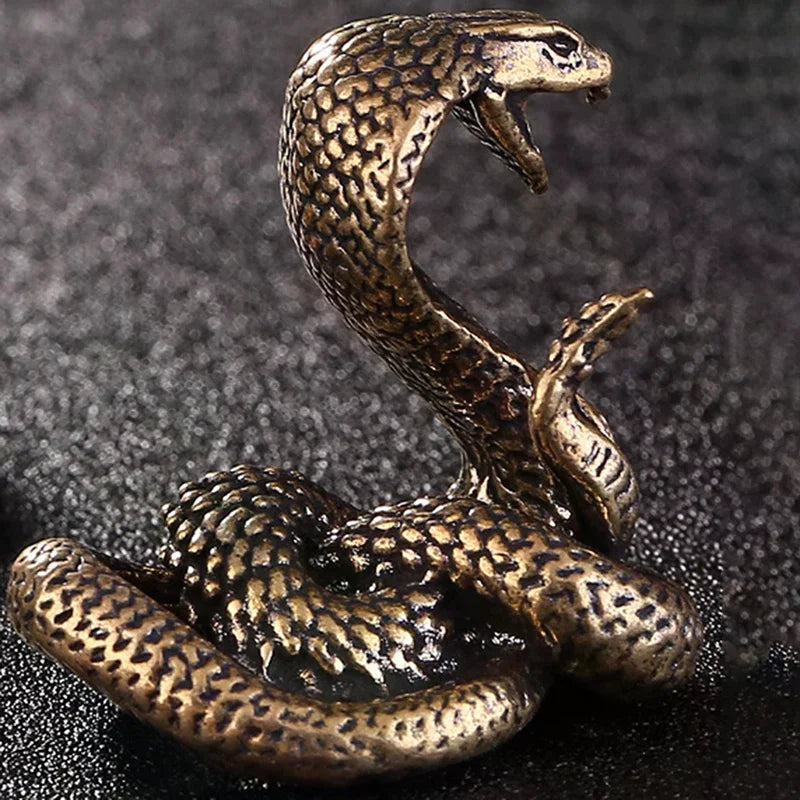 Mini Snake Antique Bronze Decor Figurines For Interior Decoration Desktop Ornament Pure Copper Miniatures Statue Copper Brass Zpaxo