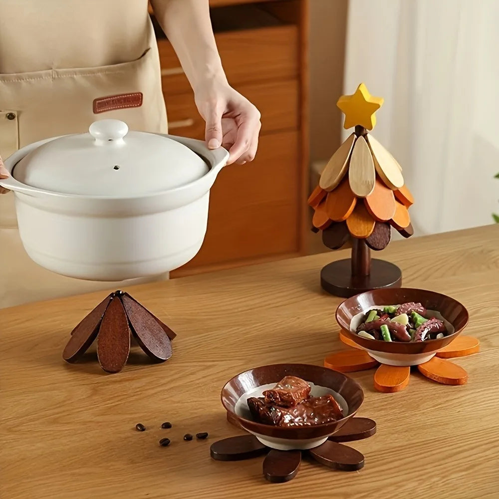 Creative Tree Coasters Foldable Tree-shaped Table Mats Stand