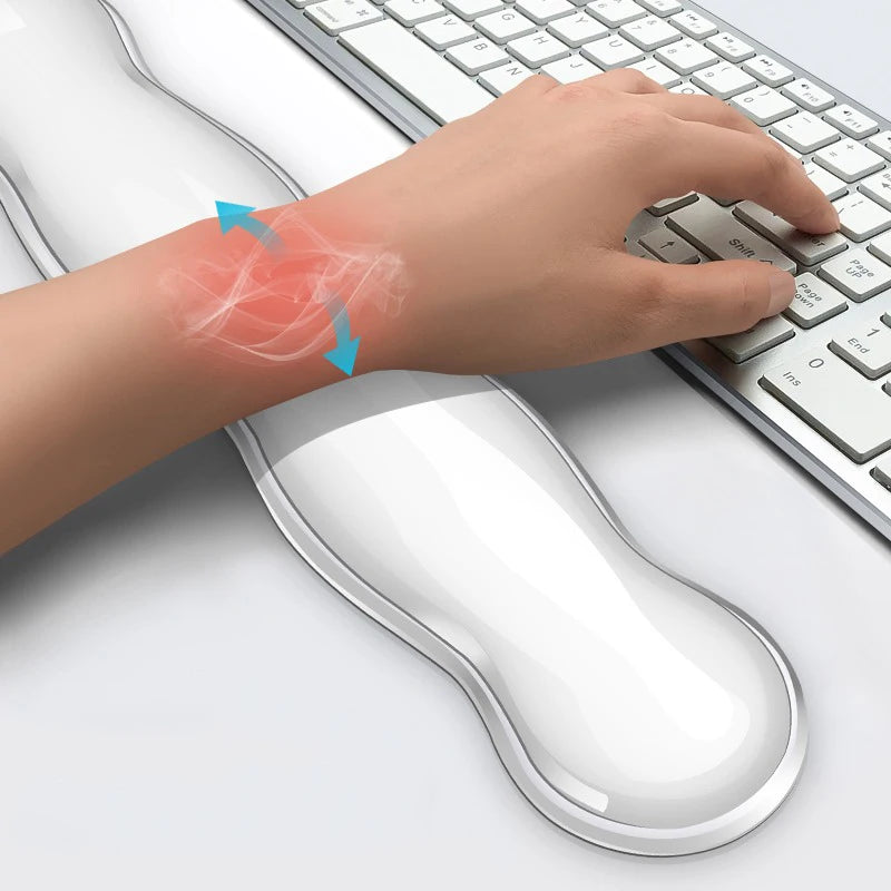 Ergonomic Mouse Pad Wrist Rest Keyboard Silicone Transparent Desktop