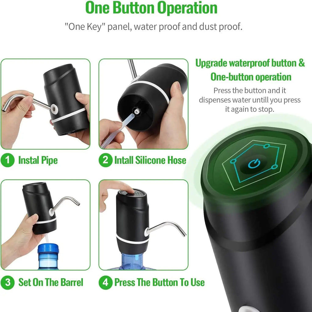 Water Pump Electric Drinking Portable Water Dispenser Universal USB Charging Water Bottle Pump For 2-5 Gallon Zpaxo