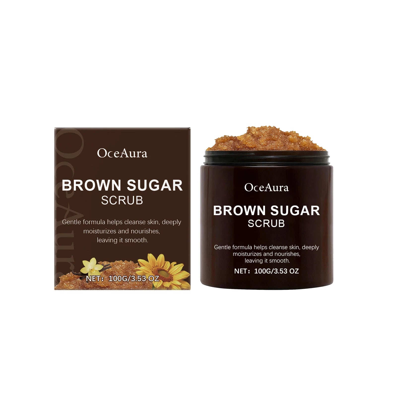 Reduces Roughness Brown Sugar Body Scrub Gently Cleanses Dead Skin Plant Oils Nourish Skin Leaving It Smooth and Soft Zpaxo 100g boxed