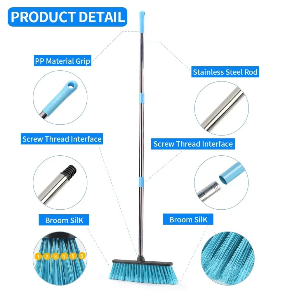 Floor Cleaning Broom with Adjustable Long Handle Stiff Bristle Grout Brooms Scrubber for Cleaning Bathroom, Kitchen,courtyard Zpaxo
