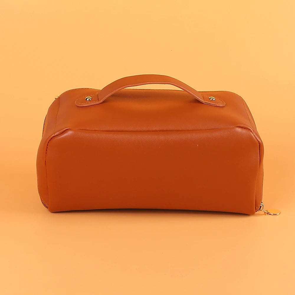 Travel Cosmetic Bag Large-Capacity Makeup Storage Bag Waterproof PU Leather Pillow Shape Toiletries Organizer Zpaxo