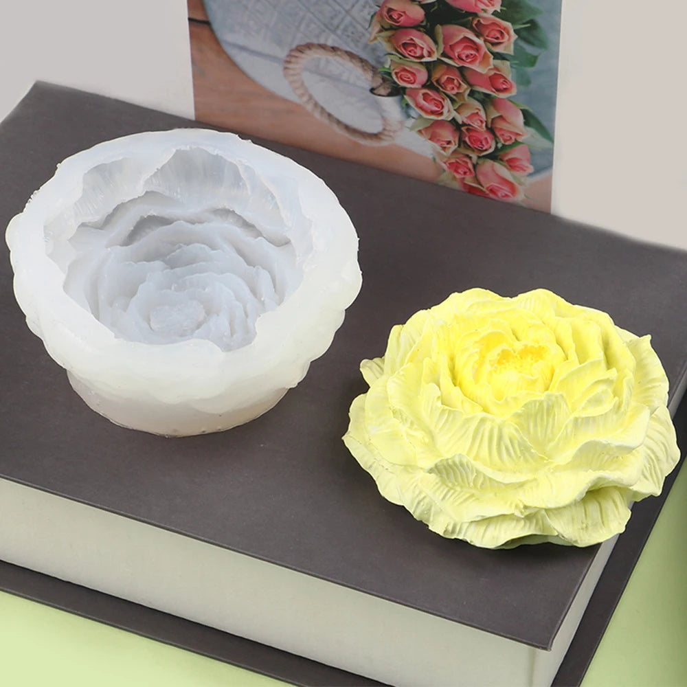 3D Peony Candle Silicone Mold for Valentine’s Day Gift DIY Flower Handmade Soap Aromatherapy Gypsum Crafts Making Home Decor Zpaxo