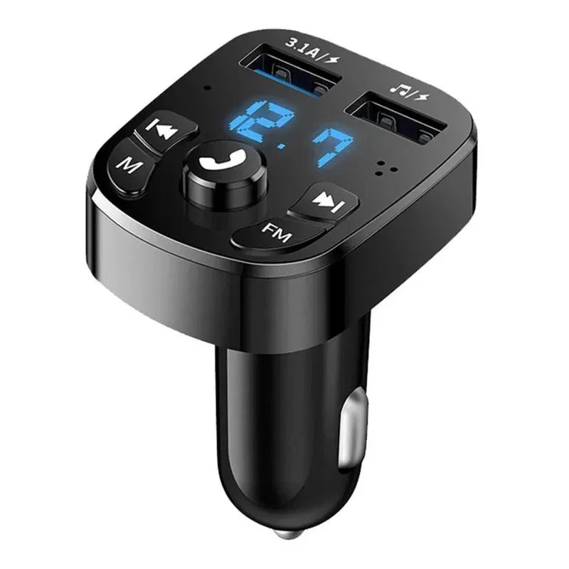 Bluetooth 5.0 Car FM Transmitter – Dual USB Charger & Handsfree