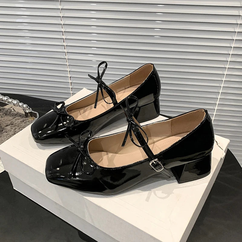 2025 Spring Autumn Women Mary Jane Shoes Fashion Butterfly-knot