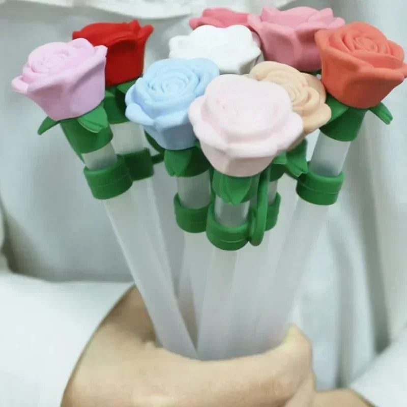 Rose Flower Silicone Straw Cap 9-10mm | Dustproof Plug Cover Straw Cap Accessory Zpaxo