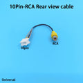 Car Rear View RCA Cable Backup Camera Adaptor 10Pin-RCA Stereo Radio