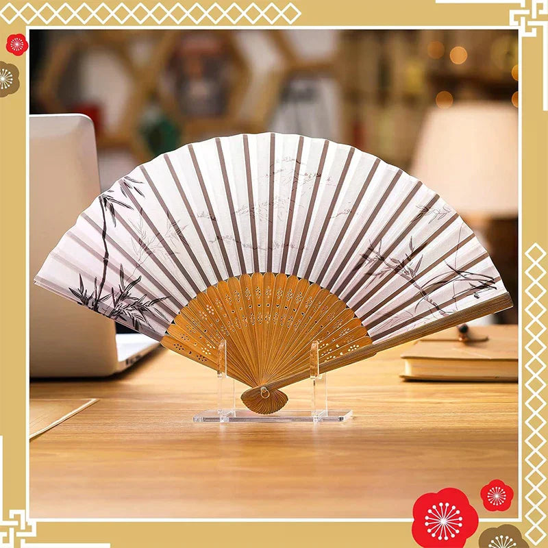 1 Acrylic Fan Display Stands Foldable Stand Holder Space-saving Desk Zpaxo