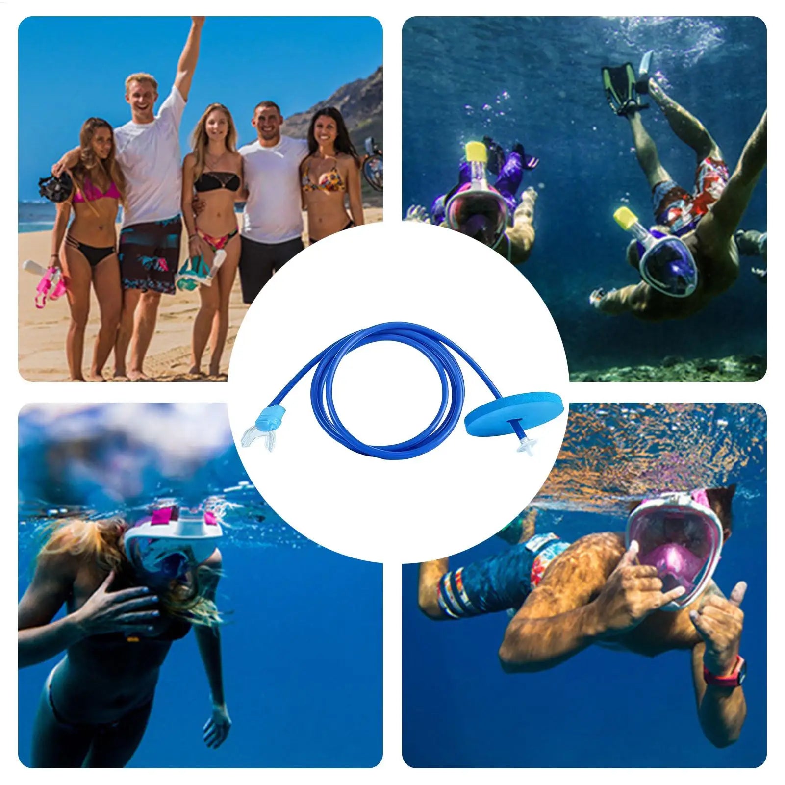 Full Face Dry Snorkel Diving Silicone Anti Leak Breathing Valve Deep