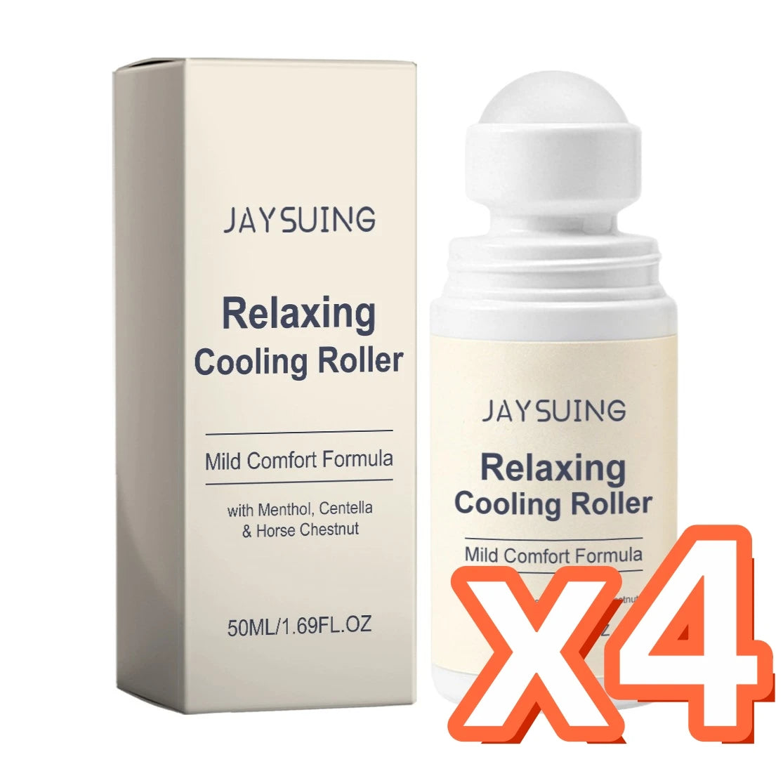 Centella Asiatica Cooling Roll-On Serum | Calm & Depuff Skin Cooling Skin Serum Roller Zpaxo 50ml Boxed x 4