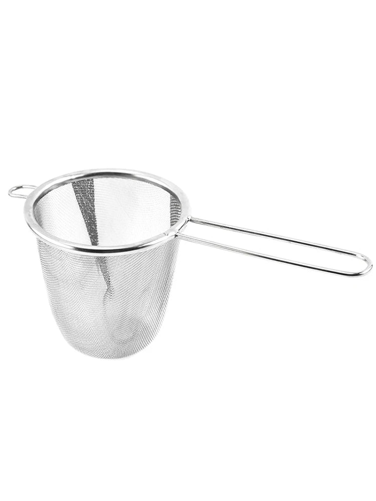 Strainer Single Ear Shape Coffee Herb Spice Diffuser Handle Stainless Zpaxo Silver