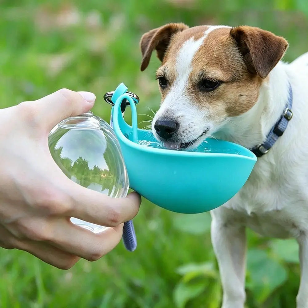 Silicone Dog Bowl Leak-proof 2-in-1 Portable Dog Water Bottle for Outdoor Activities Like Walking Compact Travel Pet Feeding Zpaxo