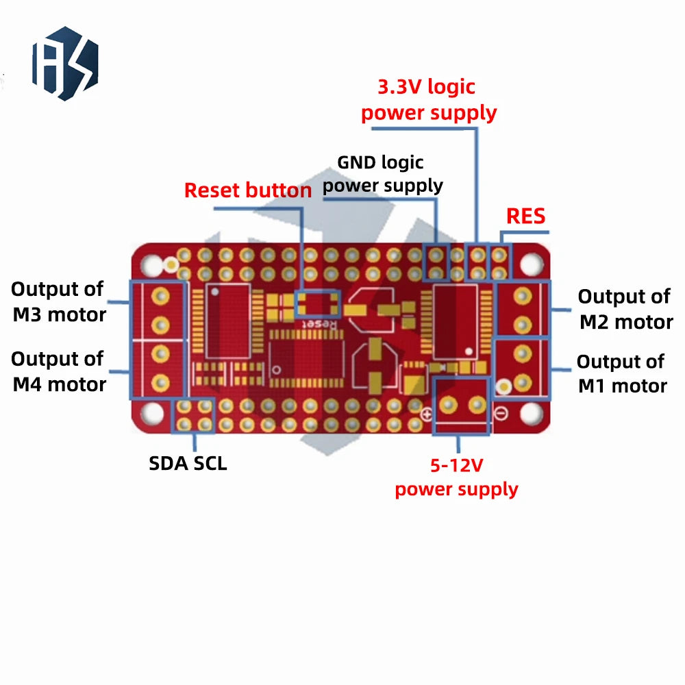 4 5v-13 5v Stepper Motor Dual DC Driver Control Board Module PCA9685 Zpaxo