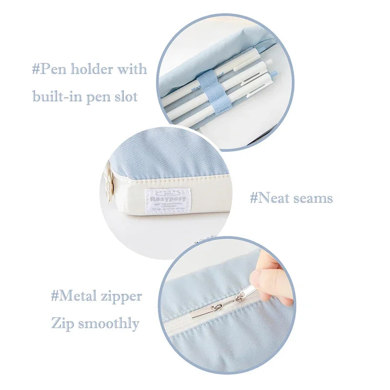 Korean Pencil Case Cute Soft Large Capacity Fashion Stationery Pouch
