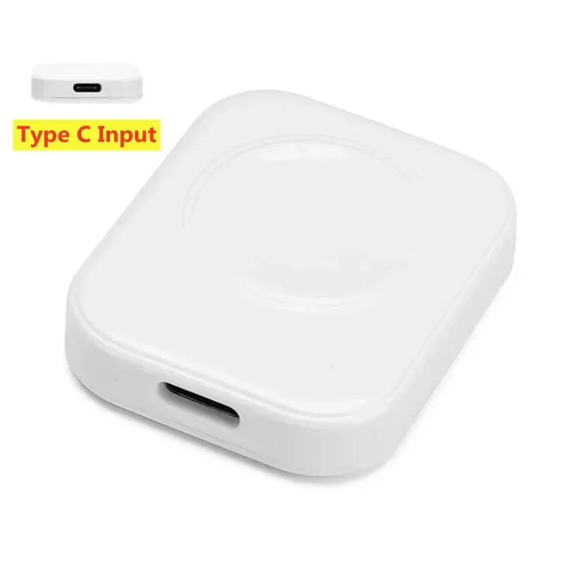 Wireless Watch Charging Dock Travel Adapter For Apple Watch Series 10 9 8 7 6 5 4 3 2 1 Dual Interface Design Home Office Travel Zpaxo White Type C