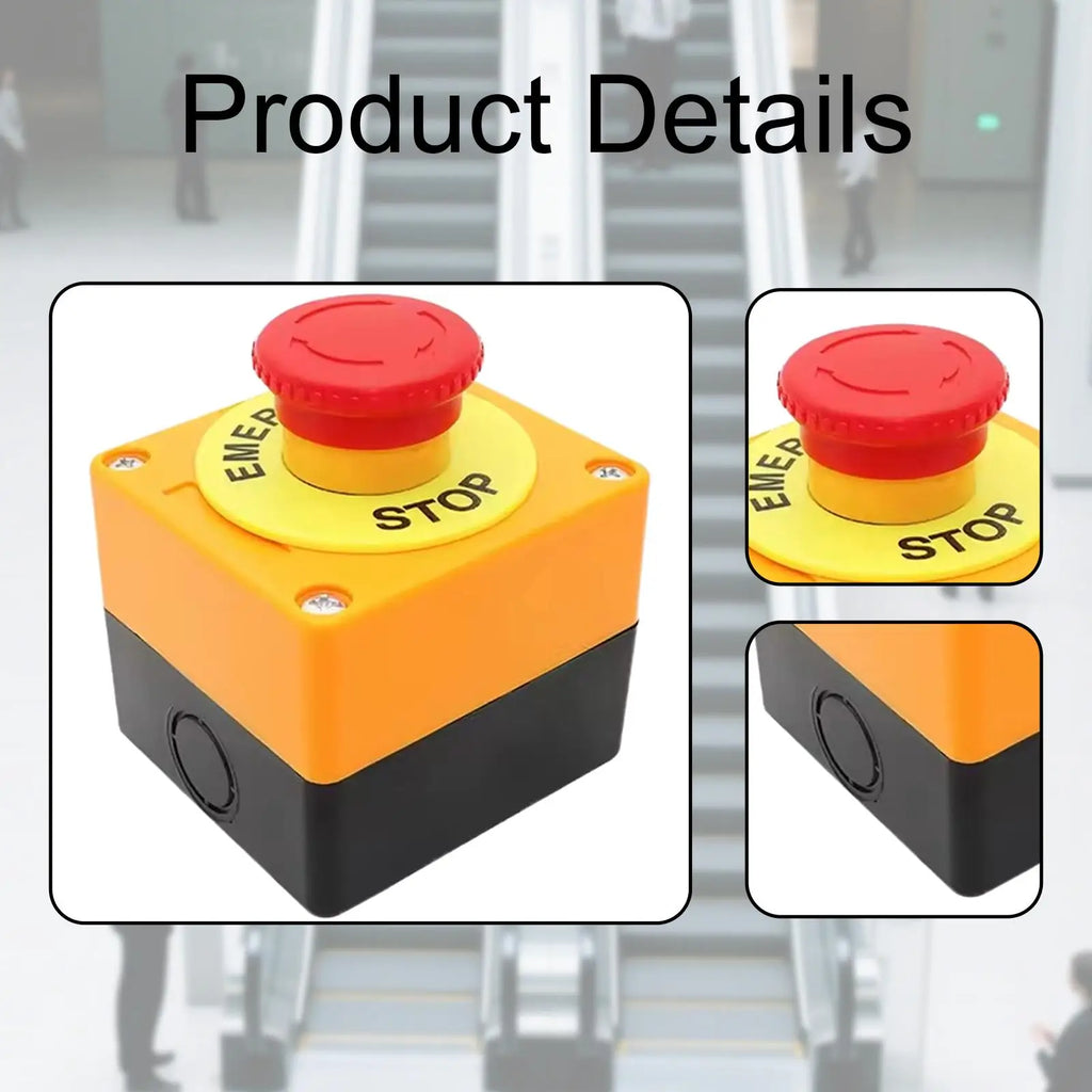 Emergency Stop Button Switch Compt Versatile cessory Sturdy Simple Installation Reple Parts Lightweight Single Hole Zpaxo