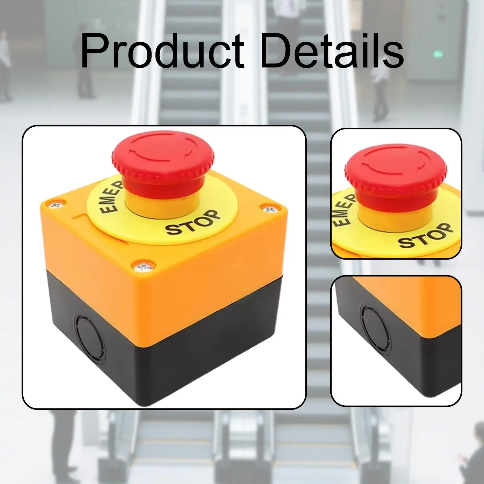 Emergency Stop Button Switch Compt Versatile cessory Sturdy Simple Installation Reple Parts Lightweight Single Hole Zpaxo