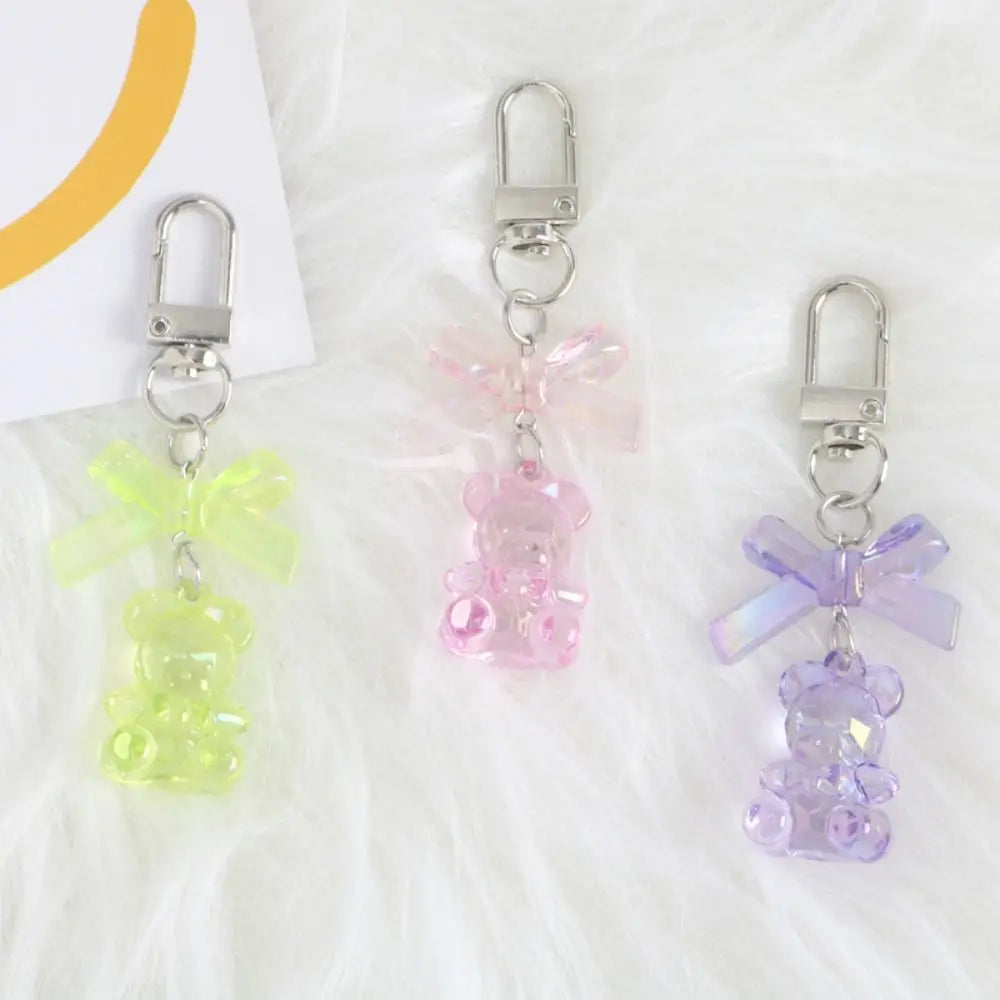 Bag Decoration Resin Gummy Bear Keychain Candy Heart Cute Car Keyring Zpaxo