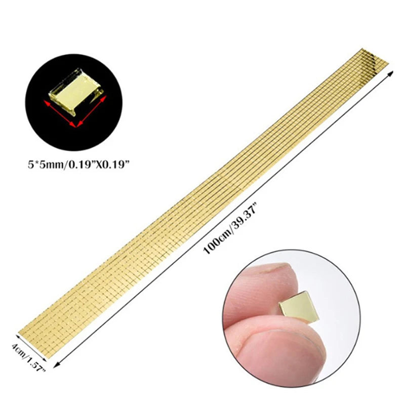 Mirror Mosaic Tile Sticker Strip – Self-Adhesive Acrylic Decor Mosaic Wall Sticker Zpaxo