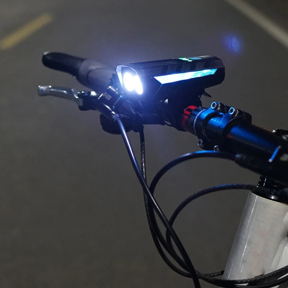 Solar Bike Headlight with 130db Horn MTB Road Bike Front Lamp USB Rechargeable High Beam Bicycle Flashlight Bicycle Accessories Zpaxo