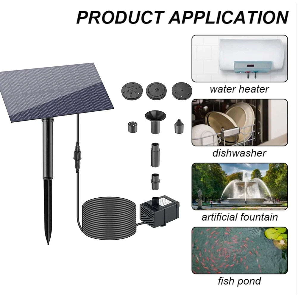 5W 5V Water Fountain Garden Decoration with Stake Solar Power Panel Water Pump Watering System Energy Saving Kits for Fish Tank Zpaxo