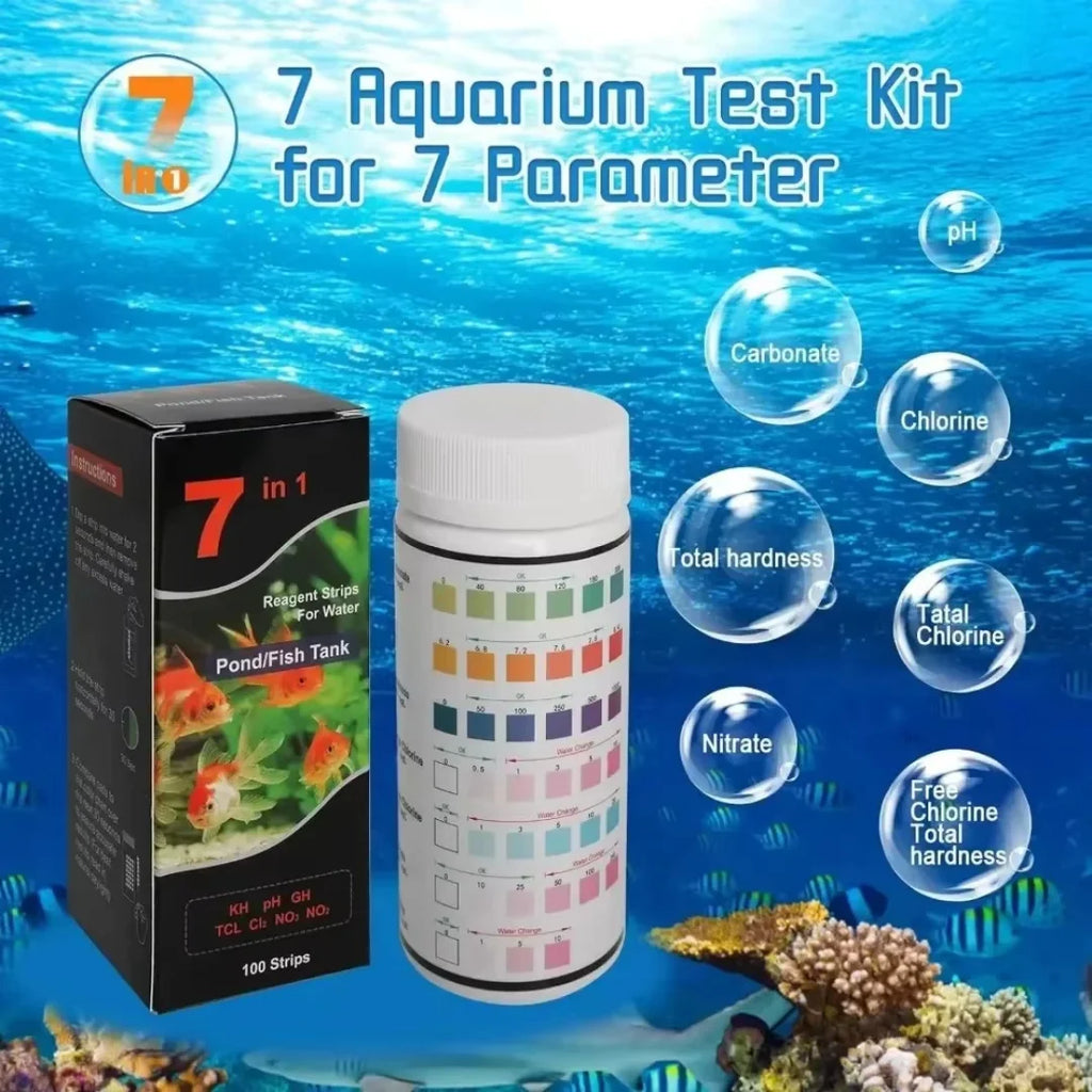 7-in-1 Aquarium Freshwater Ph Test Strips Easy-to-use Rapid Water