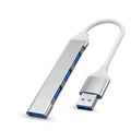 Mini USB C Hub 4Port Adapter USB3 1Multi Splitter 4in1 Docking Zpaxo USB HUB Silver
