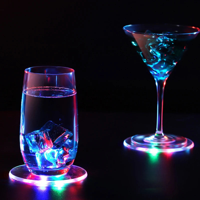 Bar Table Decoration Accessories LED Coaster Acrylic Cocktail Flash Zpaxo