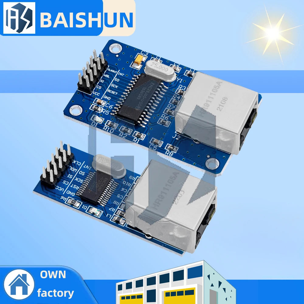 1PCS ENC28J60 Ethernet LAN Network Module SPI Port For Arduino 51LPC AVR ARM PIC Zpaxo