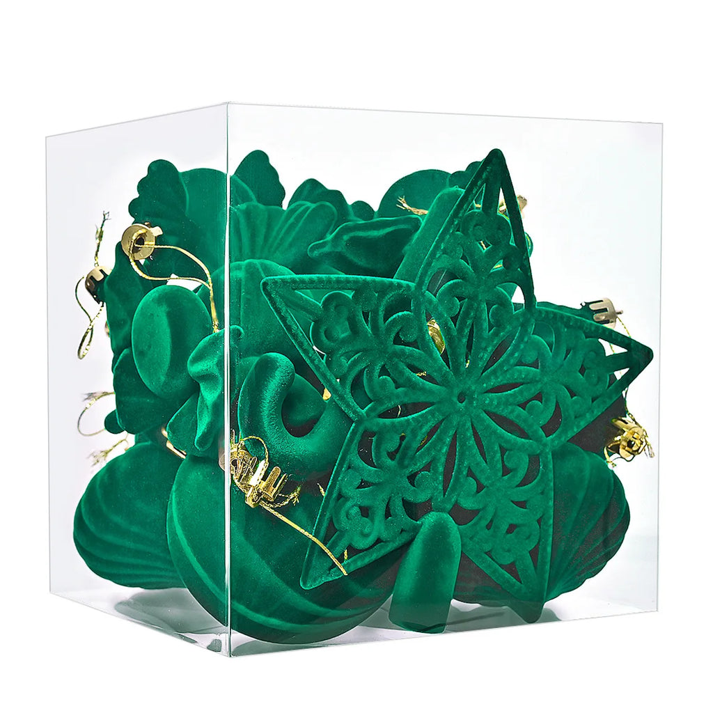 24-Pack Flocked Velvet Christmas Ball Ornaments | Tree Decor