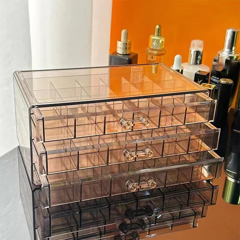 Jewellery Storage Box Transparent Three Layers Large Capacity Ring