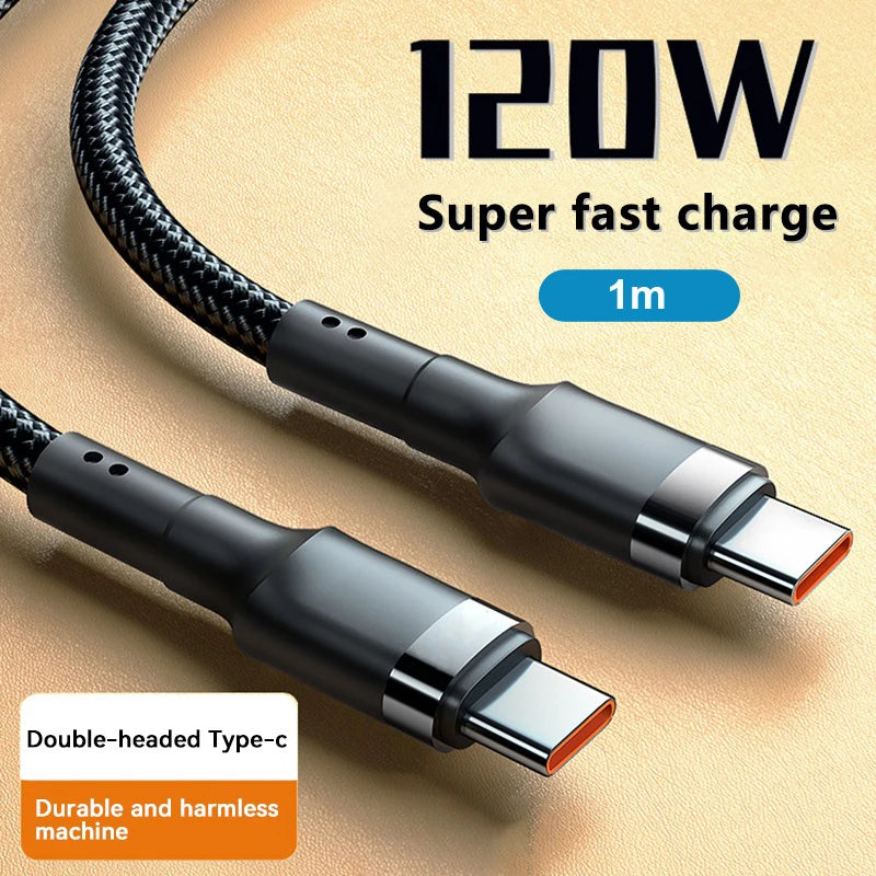 120W Fast Charger PD Quick Charging USB C Cable Iphone 15 Max Samsung