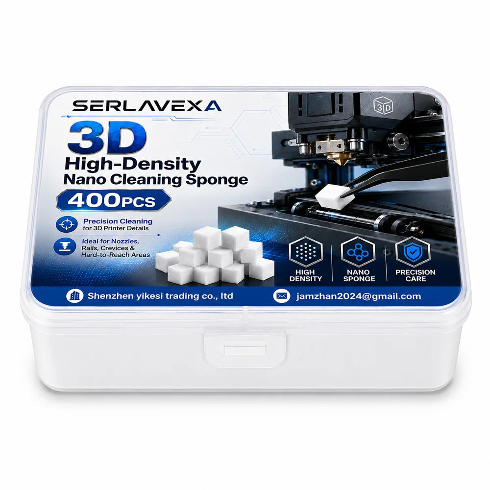 400PCS 3D Printer Cleaning Sponge Kit High Density Foam Blocks with Tweezers Storage Box for Nozzle Rail Crevice Maintenance Zpaxo 1 BOX